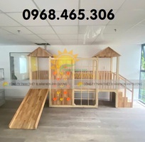 4 Thang leo gỗ mầm non, thang leo gỗ liên hoàn