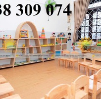 2 Kệ gỗ mầm non, kệ gỗ mầm non montessori