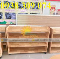 3 Kệ gỗ mầm non, kệ gỗ mầm non montessori