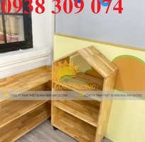 4 Kệ gỗ mầm non, kệ gỗ mầm non montessori