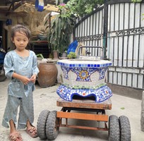 3 Chậu xi măng thủ công , chậu cẩn miểng , khảm sành sứ