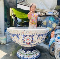 6 Chậu xi măng thủ công , chậu cẩn miểng , khảm sành sứ