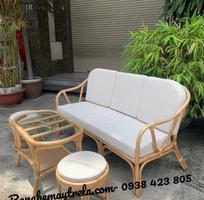1 Sofa mây tự nhiên lưng V hiện đại