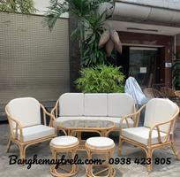 2 Sofa mây tự nhiên lưng V hiện đại