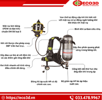 Bộ SCBA T8000 có thiết bị trợ thở bình 6.8L 300Bar