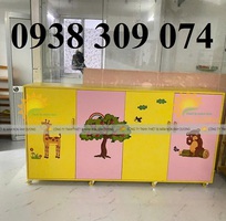 6 Tủ đựng chăn gối mầm non, tủ đừng mền gối trẻ em mầm non