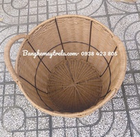 Giỏ tròn đựng đồ mây nhựa có quai