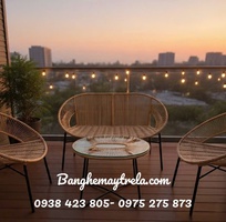 Bàn ghế giả mây ngoài trời