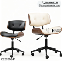 Ghế học bài nệm da lưng ốp gỗ CE27003-P tại HCM