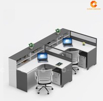 2 Bàn Làm Việc Nhân Viên Gọn Gàng, Hiện Đại