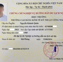 Chứng chỉ HDV-Điều hành Tour
