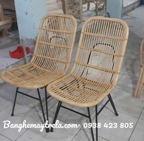 Ghế mây cafe chân sắt