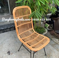 2 Ghế mây cafe chân sắt
