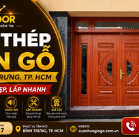 Cửa Thép Vân Gỗ Tại Bình Trưng, TP. HCM   Mẫu Đẹp, Lắp Nhanh