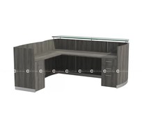 1 Quầy Lễ Tân Mặt Kính Vân Gỗ Xám Hiện Đại