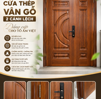 Cửa Thép Vân Gỗ 2 Cánh Lệch   Sự lựa chọn hoàn hảo dành cho những gia chủ yêu thích vẻ đẹp tinh tế,