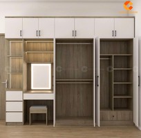 Tủ Quần Áo Gỗ Công Nghiệp Kết Hợp Bàn Trang Điểm