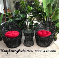 3 Bàn ghế mây nhựa đan rối