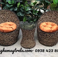 4 Bàn ghế mây nhựa đan rối