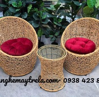 2 Bàn ghế mây nhựa đan rối