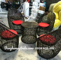 5 Bàn ghế mây nhựa đan rối