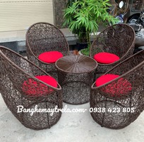 7 Bàn ghế mây nhựa đan rối