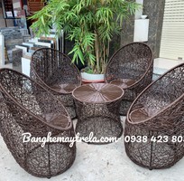 8 Bàn ghế mây nhựa đan rối