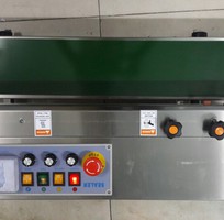 1 Máy hàn miệng túi liên tục có in date, máy ép túi cafe trà, máy ép bao bì nilong liên tục có in date