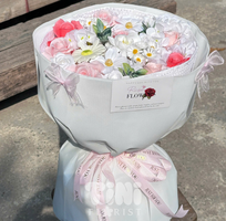 Bó Hoa Hồng Sáp Mix Cúc Họa Mi Tone Pastel Cao Cấp