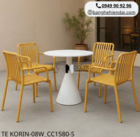 2 Bộ bàn cafe 4 ghế nhựa đúc TE KORIN-08W CC1580-S tại HCM