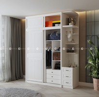 1 Tủ Quần Áo Gỗ Tự Nhiên Cửa Lùa Cao Kịch Trần Tối Ưu Không Gian