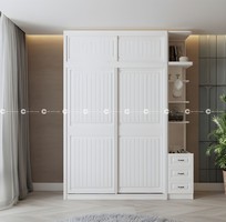 Tủ Quần Áo Gỗ Tự Nhiên Cửa Lùa Cao Kịch Trần Tối Ưu Không Gian