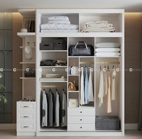 2 Tủ Quần Áo Gỗ Tự Nhiên Cửa Lùa Cao Kịch Trần Tối Ưu Không Gian