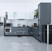 Tủ Bếp Chữ L Gỗ Công Nghiệp An Cường Phủ Acrylic