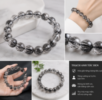 Vòng Tay Thạch Anh Tóc Đen  Hộ Mệnh Chân Ngã