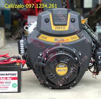 Động cơ xăng đề điện Rato R670EH kèm ắc quy