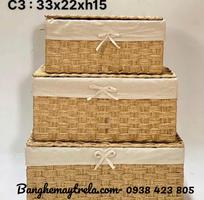 Giỏ chữ nhật đựng đồ giả mây