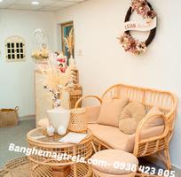Bàn ghế mây tự nhiên cho phòng khách nhỏ