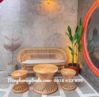 3 Bàn ghế mây tự nhiên cho phòng khách nhỏ