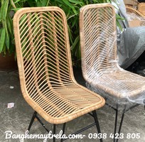 3 Ghế mây tự nhiên chân sắt