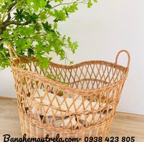 Sọt đựng đồ mây tự nhiên hình oval