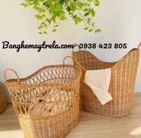 1 Sọt đựng đồ mây tự nhiên hình oval