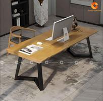 2 Bàn Giám Đốc Chân Sắt Gỗ Tự Nhiên Sang Trọng