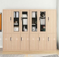 1 Tủ Hồ Sơ MDF Cánh Kính Gỗ Sáng Đa Năng
