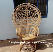 1 Ghế mây tự nhiên đuôi công chụp hình decor