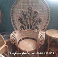 2 Ghế mây tự nhiên đuôi công chụp hình decor