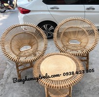4 Bàn ghế mây cánh sen