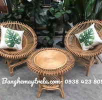 5 Bàn ghế mây cánh sen