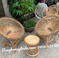 3 Bàn ghế mây cánh sen