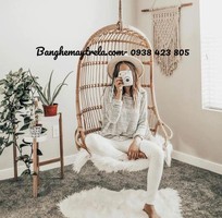 Ghế xích đu đơn mây tre